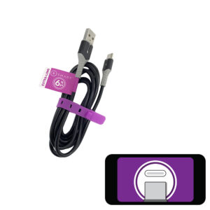 2-tone Type-C to USB charging cable with silicone wrap and retail tag